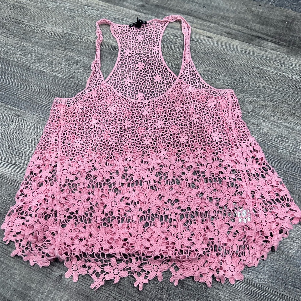 FANG Pink Lace Tank Top